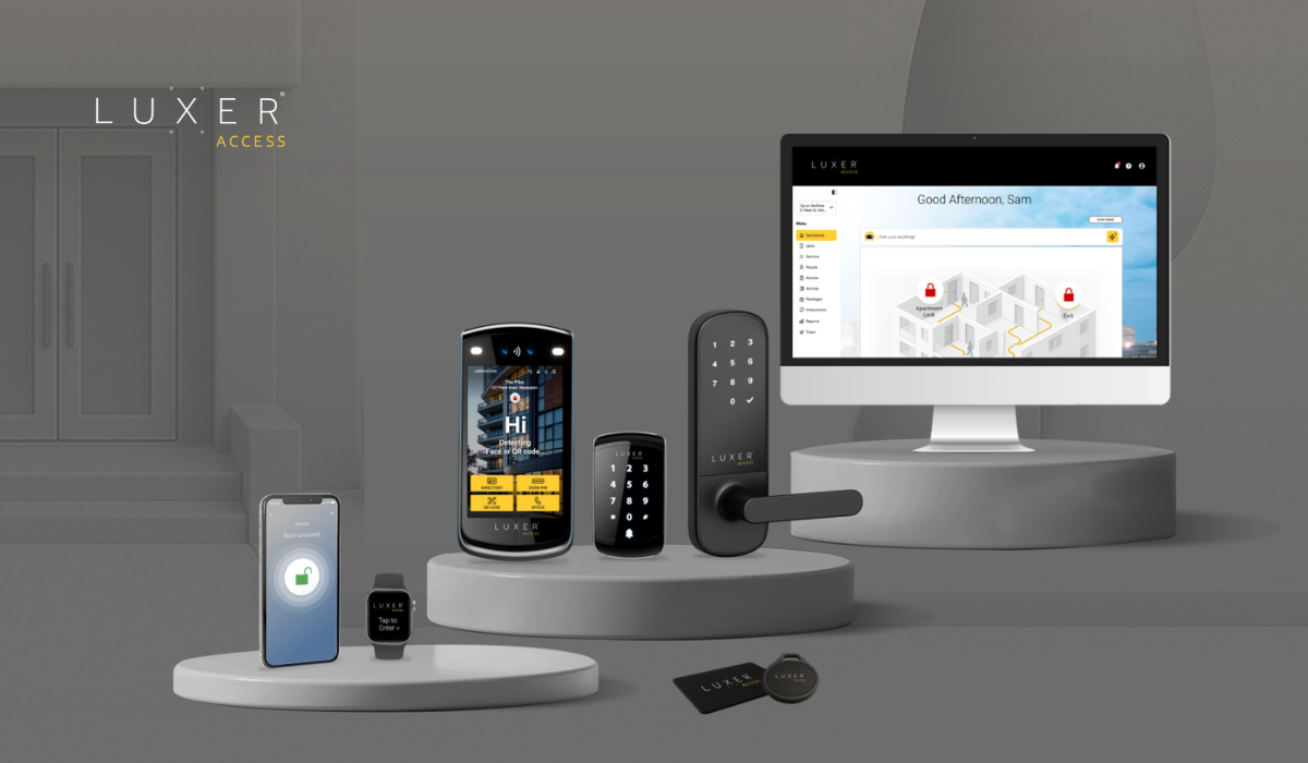 Luxer Access ecosystem of integrated access control products for multifamily properties.